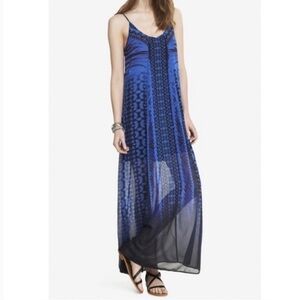 Express Black and Blue Patterned Maxi Dress. Size S